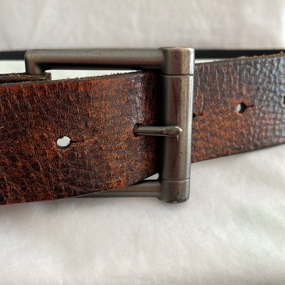 LEVIS BROWN LEATHER VINTAGE RETRO BELT UNISEX Size S 30-32” - Picture 5 of 8
